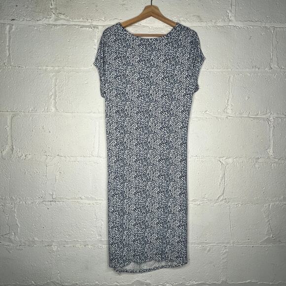 Loft Women's Side Knot Floral Ditsy Print Crewneck Jersey Midi Dress Size XL NWT - Picture 2 of 6